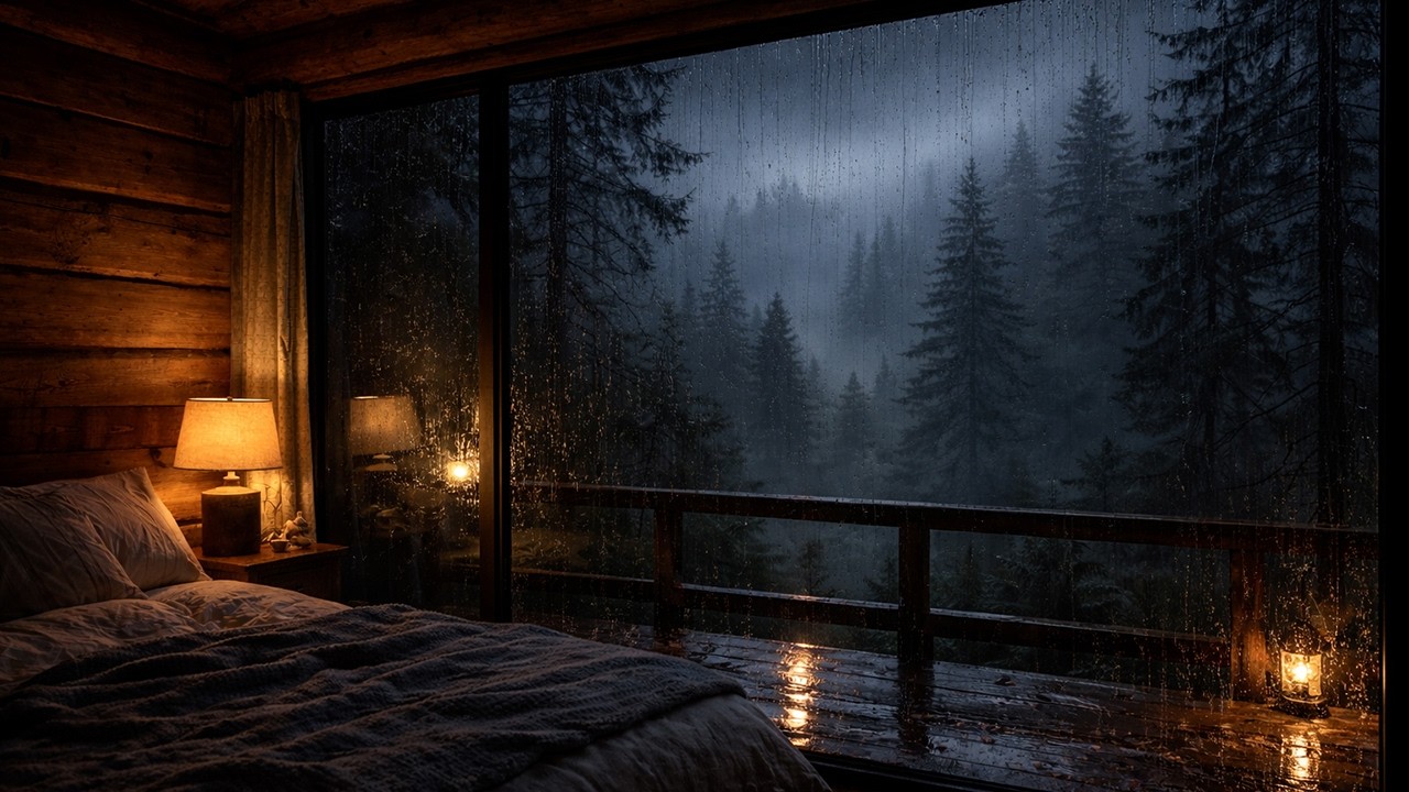 Stormy Night in a Quiet Bedroom (No Ads) | Calming Ambience for Deep Sleep, Focus, and Zen