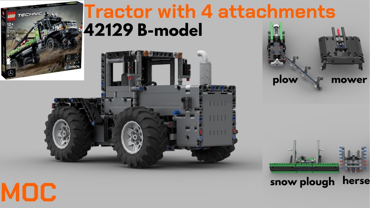 TRACTOR with 4 attachments - LEGO Technic 42129 B-Model - MOC - With Instructions