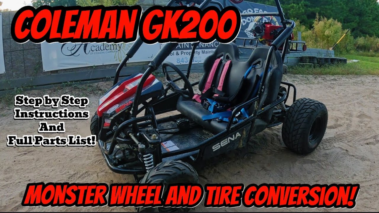 Coleman GK200 Wide Rear Tire Upgrade!  Full Tutorial with Parts Lists and Costs!