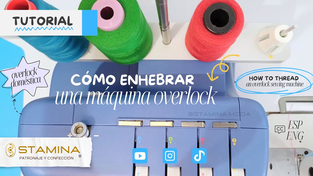 Cómo usar una máquina OVERLOCK doméstica | Guía completa para coser bien | ESP/ENG | Singer S0230
