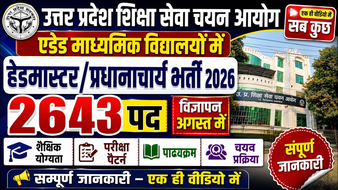 Aided Headmaster/ Principal Vacancy 2026 । Eligibility Criteria, Syllabus & Exam Pattern