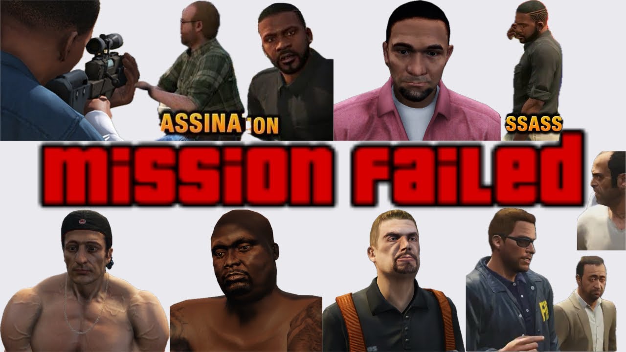 GTA V Mission Failed Compilation - The Hotel Assassination The Multi Target Assassination Blitz Play
