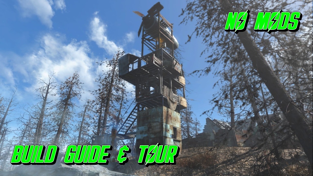 Trapper tower - 15 min Build & tour (no mods) FALLOUT 4