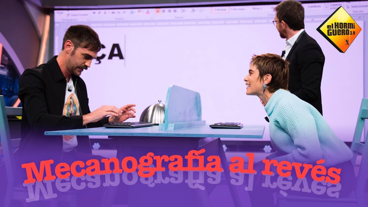 Maria León y Jon Plazaola juegan a la mecanografía al revés - El Hormiguero
