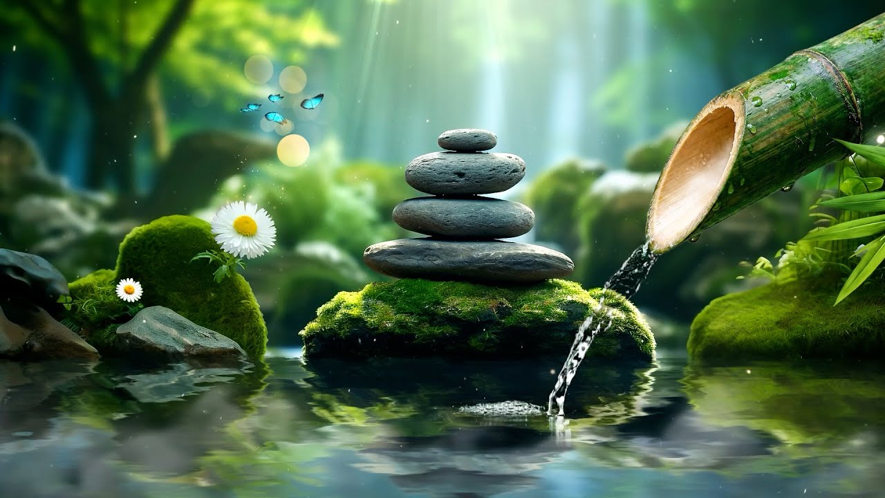 Relaxing Piano with Gentle Water Flow - Perfect Ambience for Meditation, Sleep and Spa Therapy