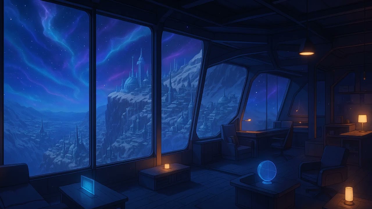 studying while the icy city sleeps ❄️ | space lofi