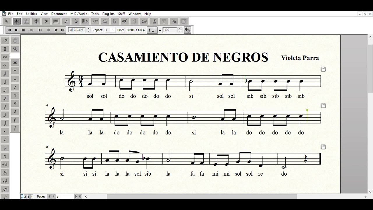 Casamiento de negros partitura