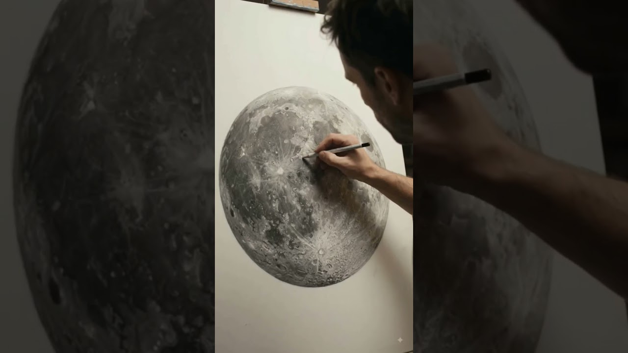 ☿️🎨 Watch a blank canvas transform into a stunning full-color drawing of Mercury! ✨