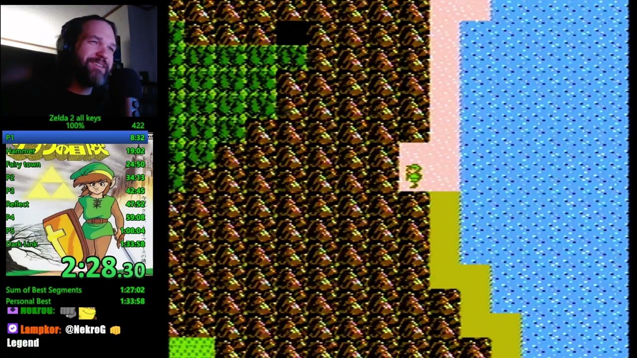 VOD Zelda 2 NES 1cc speed runs original console