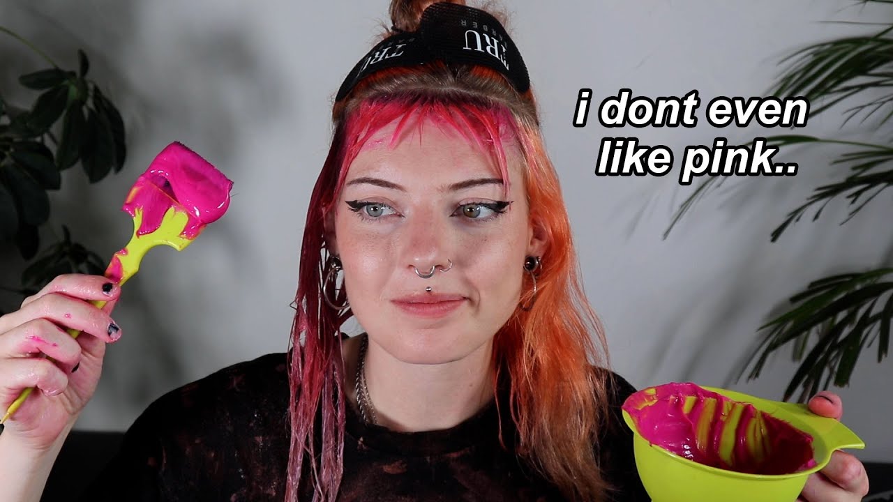 dyeing my orange hair BRIGHT PINK