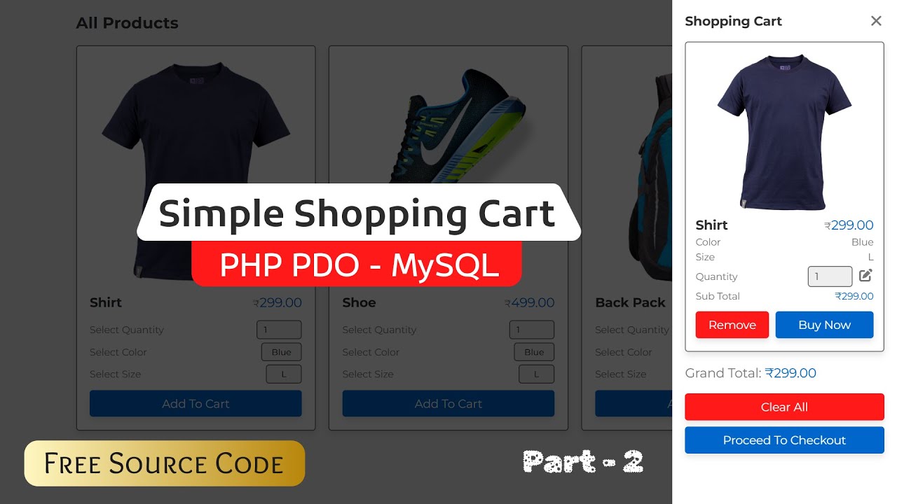 Simple Shopping Cart with PHP & PDO – Part 2: Cart CRUD (Add, Update, Delete Items)