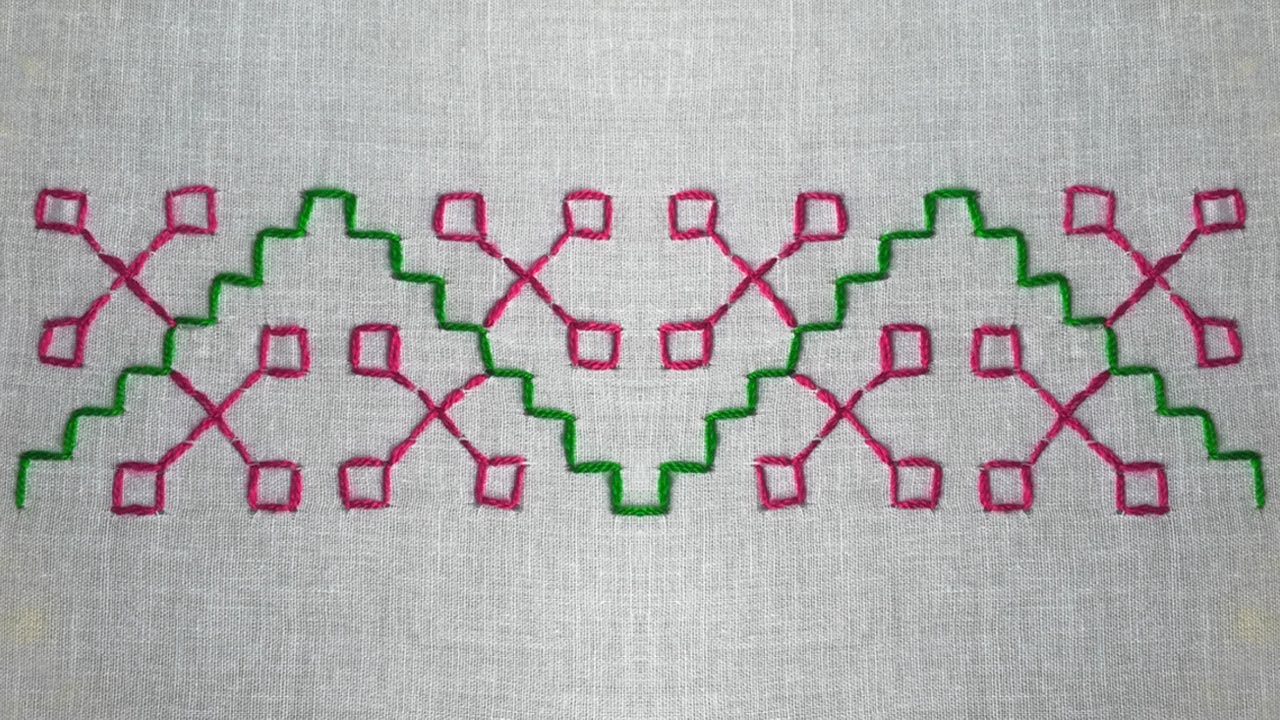 Hand Embroidery/Karnataka Kasuti Stitches/Kasuti Border Design