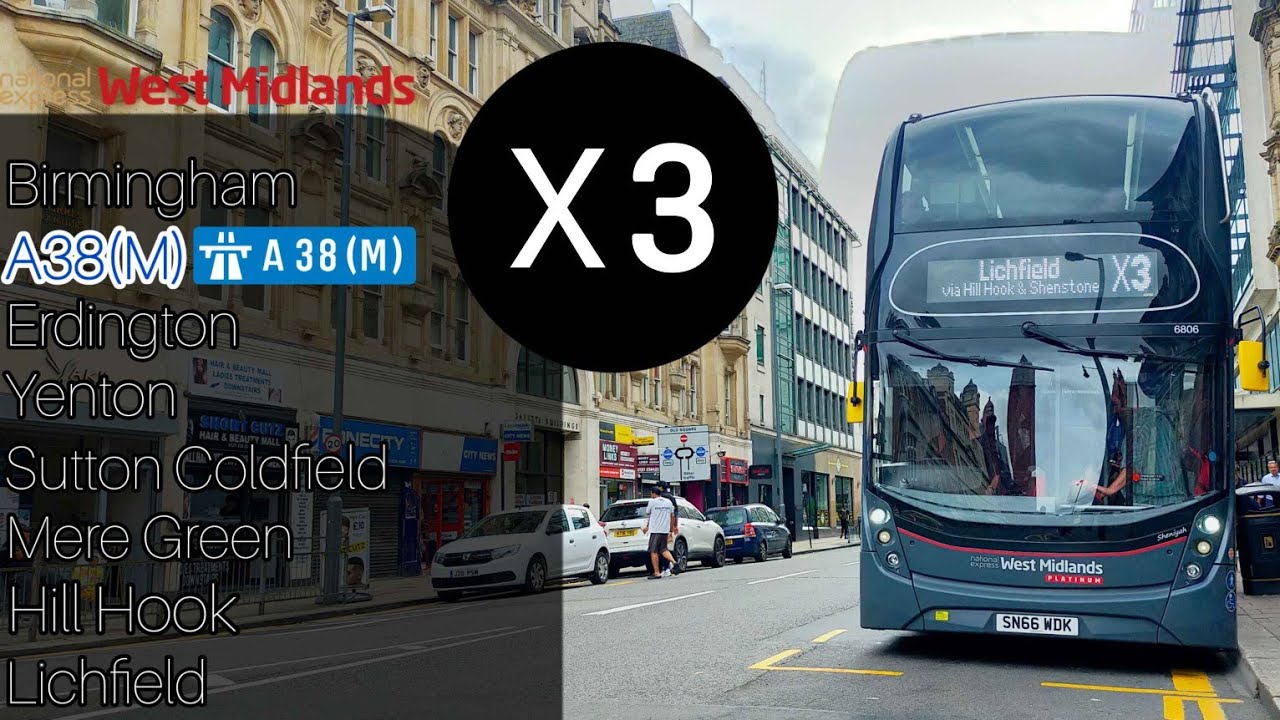 [Rapid Driver] [Full Journey] NXWM X3 Birmingham City Center ~ Lichfield