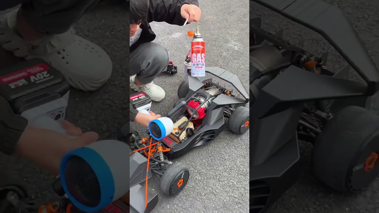 1/5 scale RC racing car with turbojet engine#racing #engine #rc #rccar #scalemodel #fyp #man  #DIY