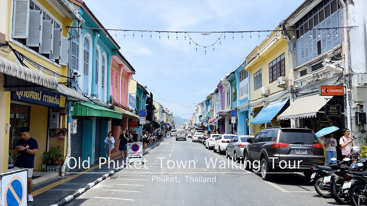 [4K]🇹🇭  Old Phuket Town Walking Tour on Sunny day, Thailand, Mar 2023