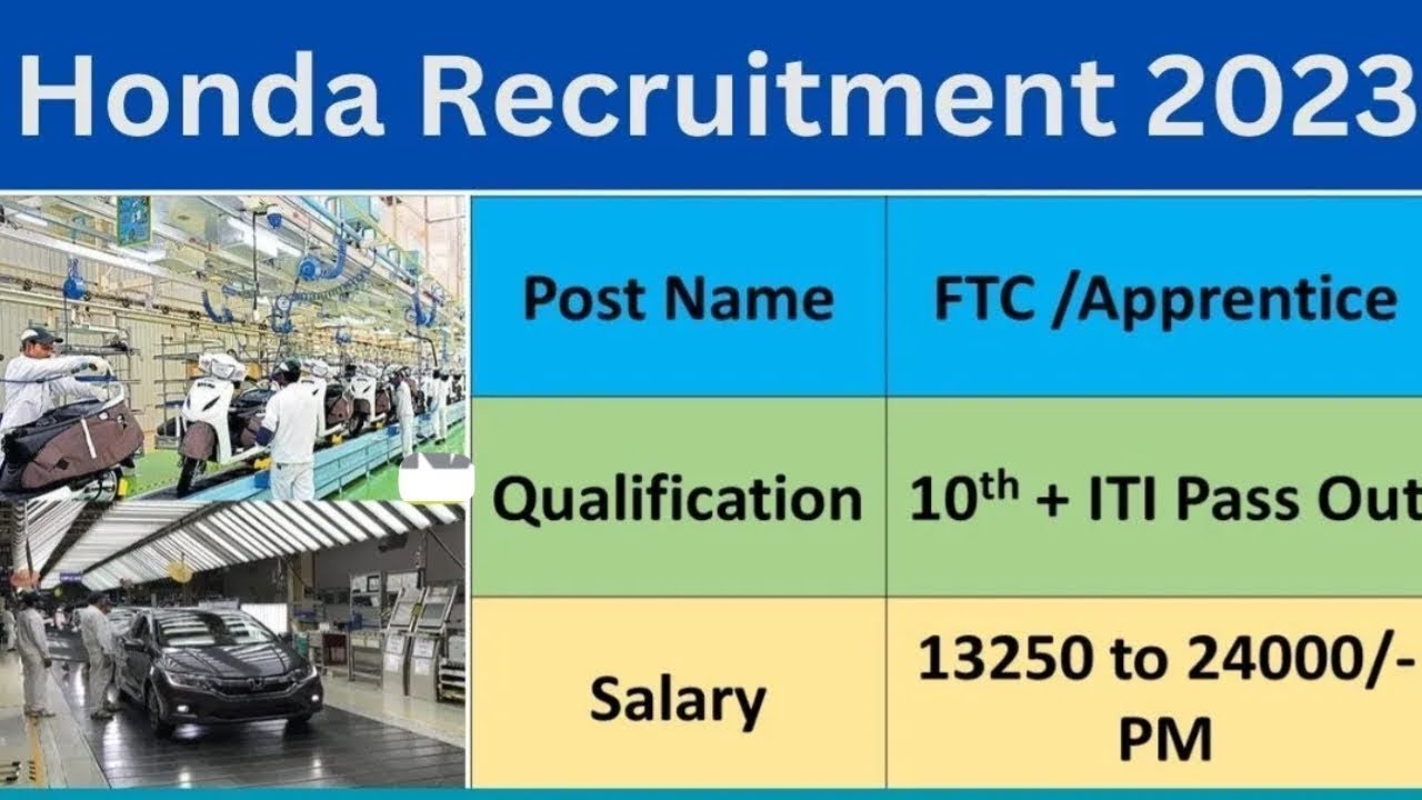 Honda Car ITI Jobs Recruitment | ITI Jobs Campus Placement 2023 | Honda ITI Vacancy #hondacar #job