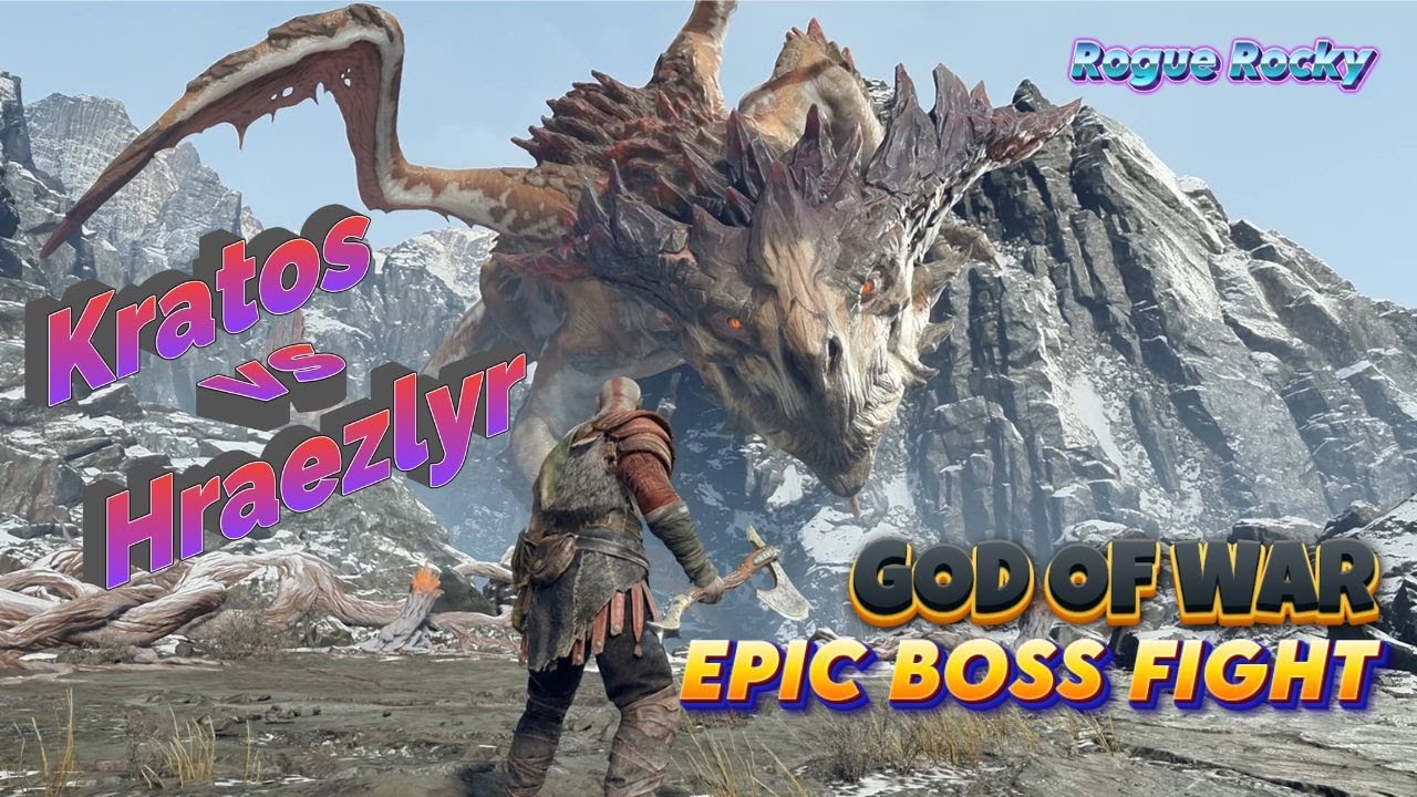 Kratos vs Hraezlyr Dragon | Epic Boss Fight – God of War l rogue rocky