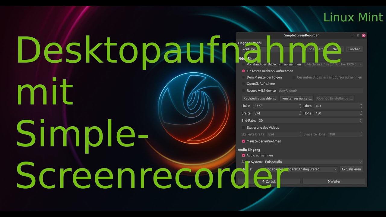 Simplescreenrecorder Desktopaufnahmen