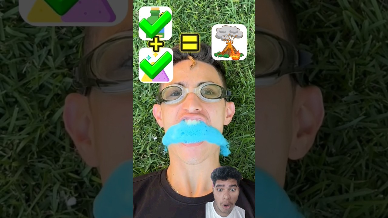 Misturei p&oacute; m&aacute;gico e l&iacute;quido na boca?!😱 #shorts #challenge
