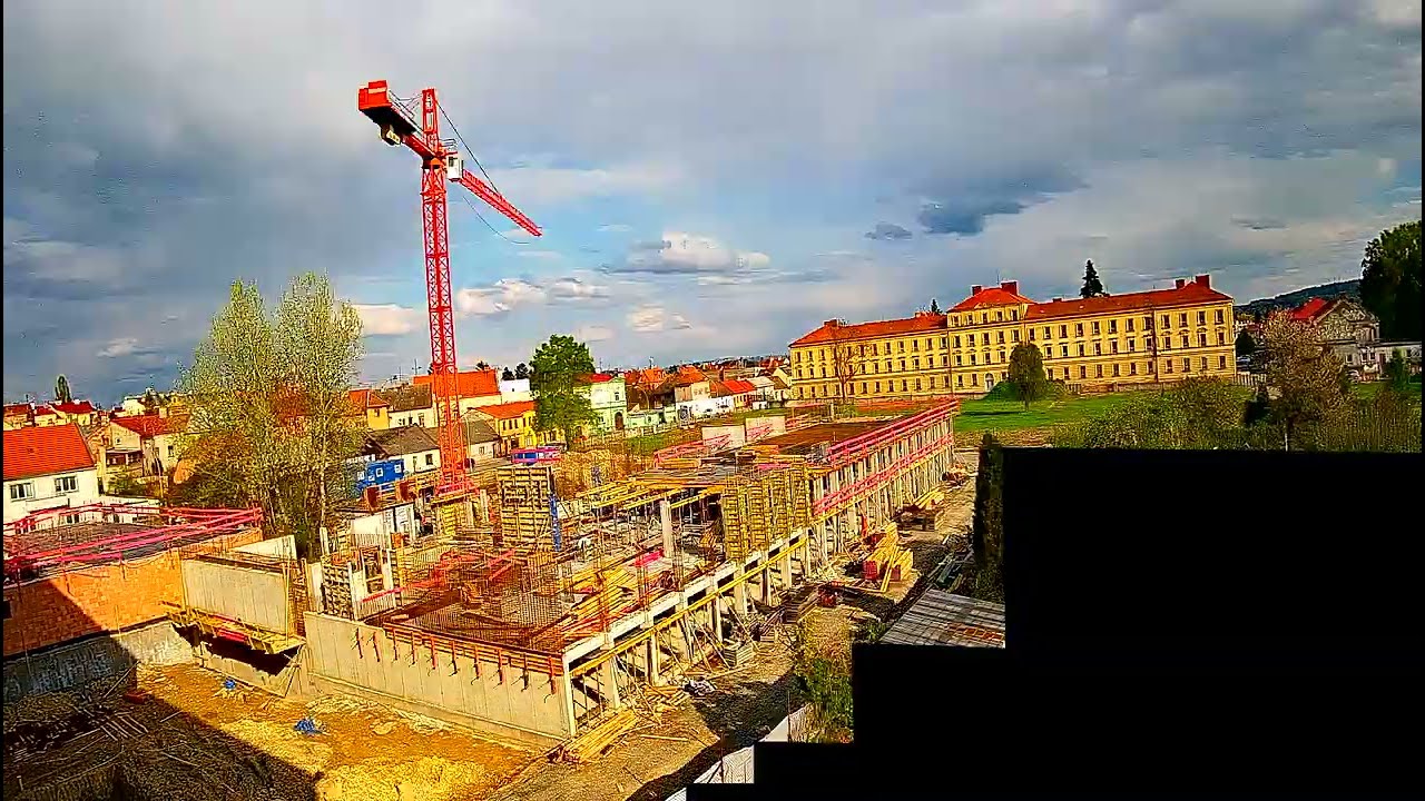 Kroměříž - Parkovací dům výstavba časosběr 03/2021 - 09/2021