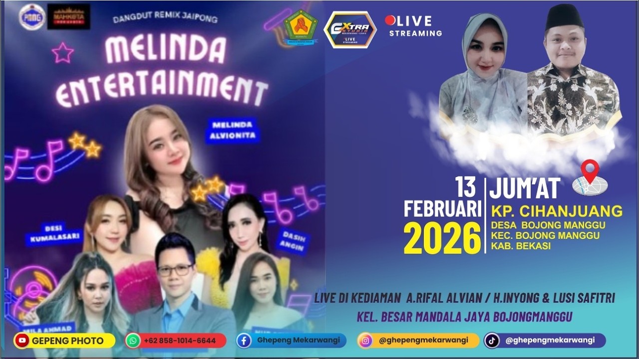 🛑LIVE REMIX JAIPONG ll MELINDA ENTERTAINMENT ll A'RIFAL ALVIAN/H.INYONG & LUSI SAFITRI 13/02/2026