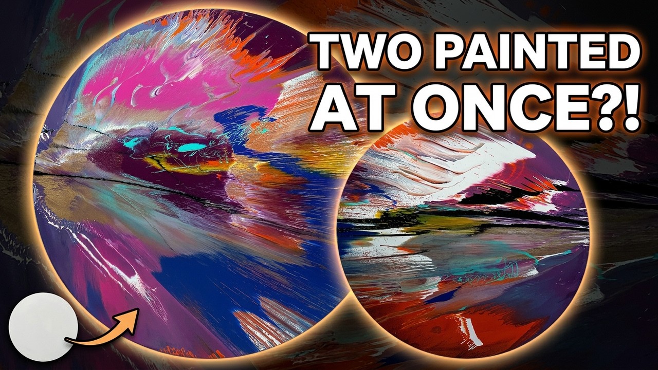 Big CIRCULAR canvases - TWO painted at the same time?? WTF!