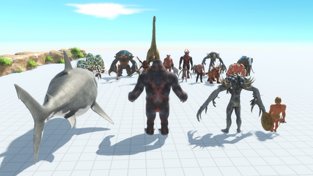 Scourge & Megalodon & Goro & Achilless vs Faction | Animal Revolt Battle Simulator