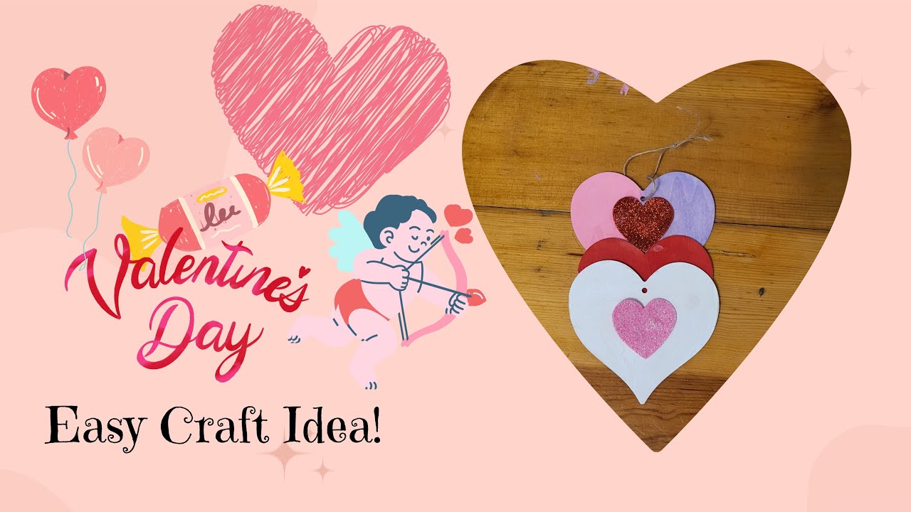 Valentine’s Day Collab | Easy Wooden Heart Craft Idea 💖