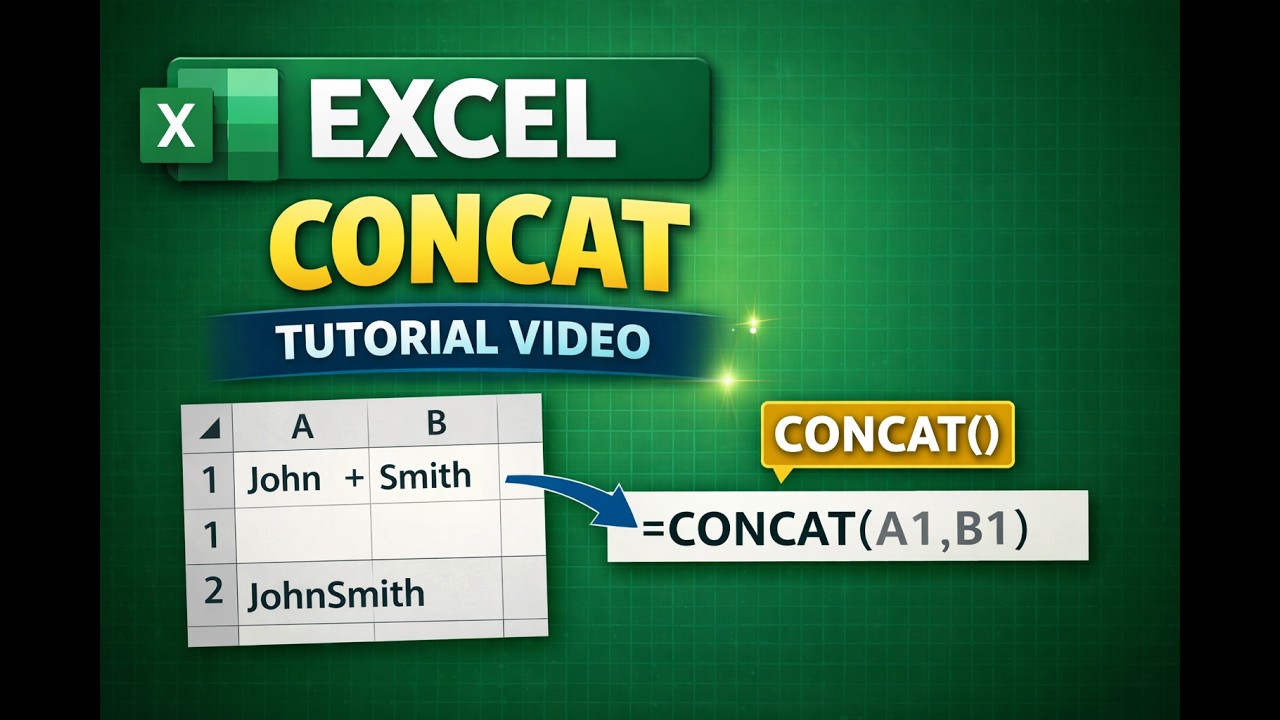 📬 How to Use CONCAT in Excel to Create a Mailing List | Step-by-Step Tutorial ✉️