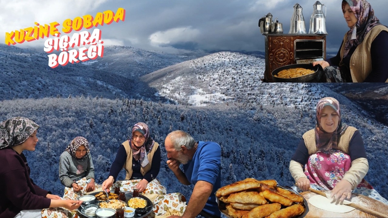 DAĞ KÖYÜNDE İLK İFTAR/ YOĞUN KAR YAĞIŞI İLE AÇILAN ORUÇLAR