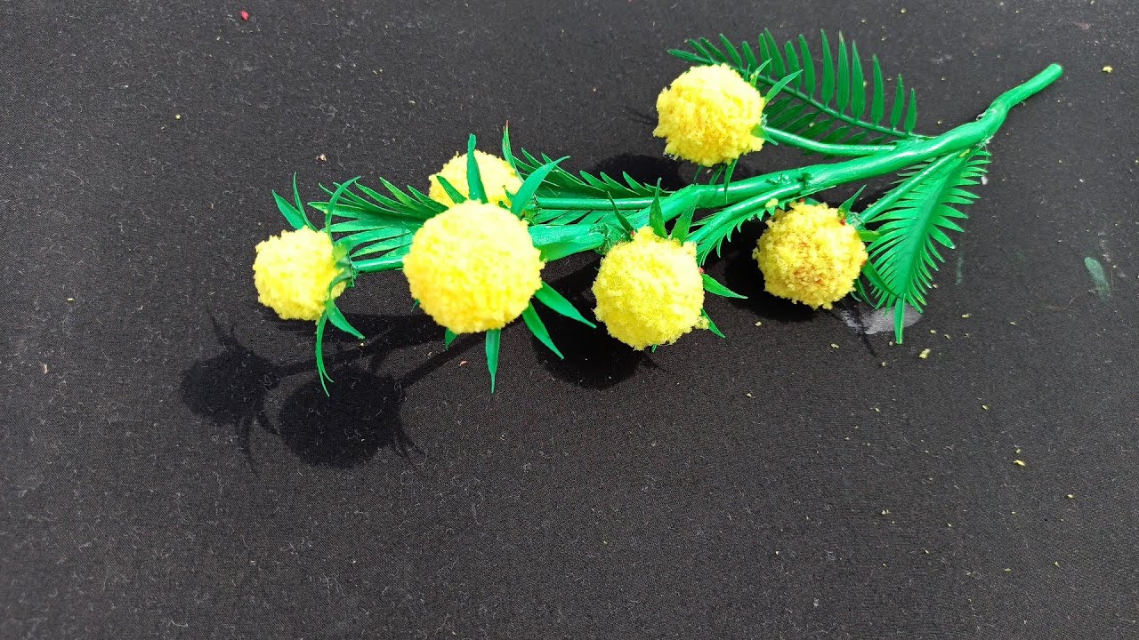 How to make flower with Sponge sheet/Sponge flower making trick/ marigold flower