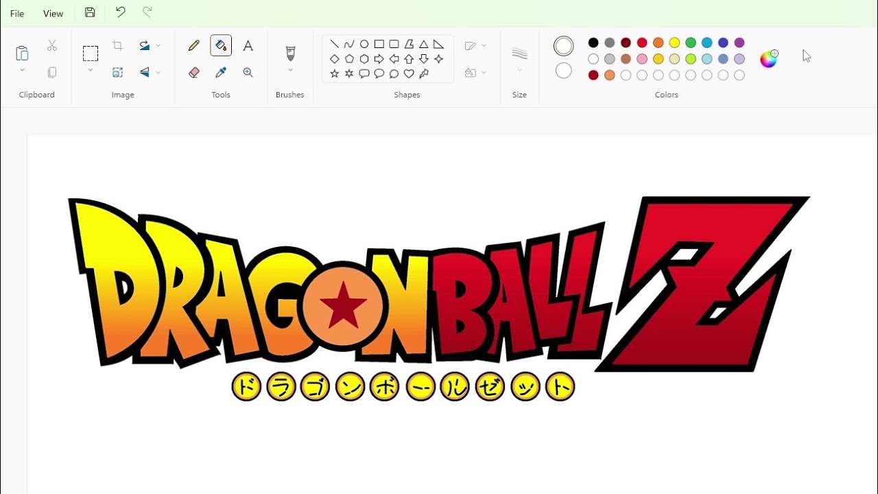 How to draw the Dragon Ball Z logo using MS Paint | How to draw on your computer