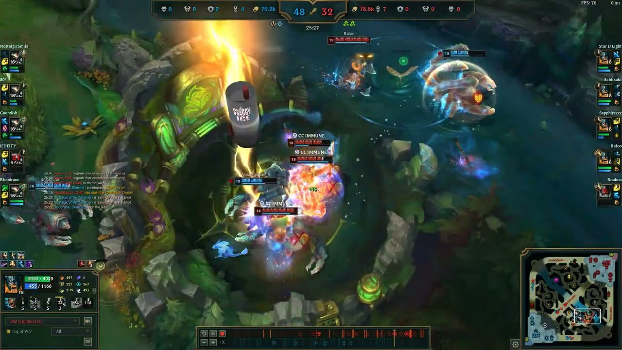Olaf vs Skarner OFA full build Olaf can't die 1v5