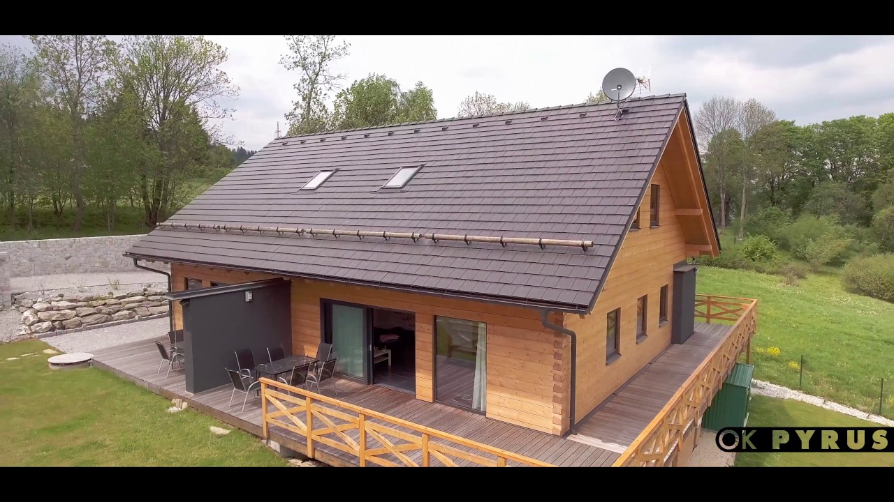 Moderní roubený dům z vysušených lepených hranolů - OK Pyrus