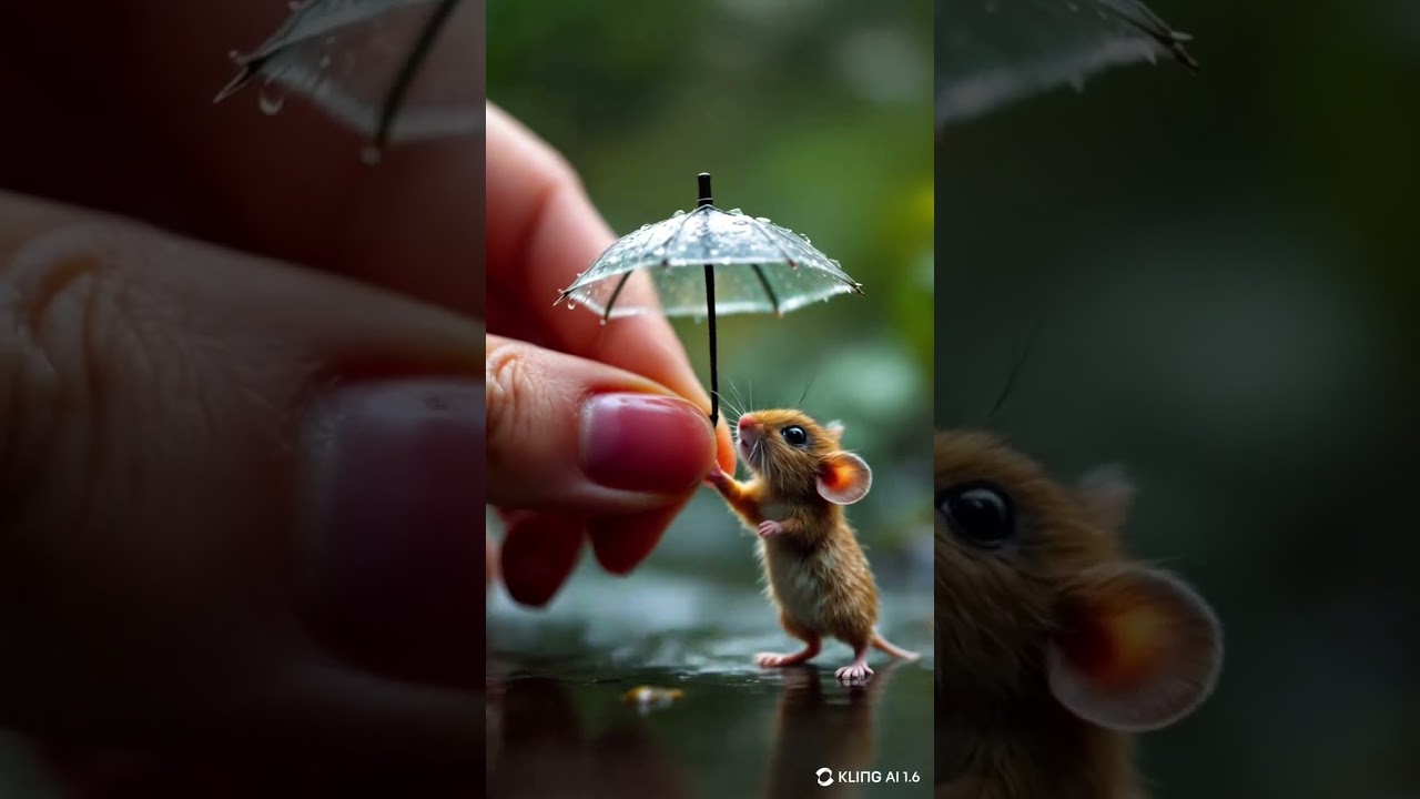 A Tiny Rat in the Rain🐀💧🌧️☔#WeatheringTheStorm #SmallAndMighty