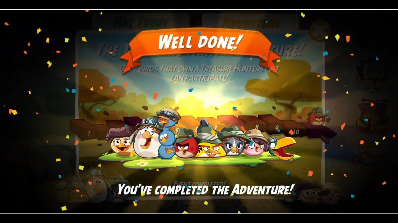 Angry Birds 2 Windows PC version: The Treasure Hunt Adventure (Level 1 - 10 completed)