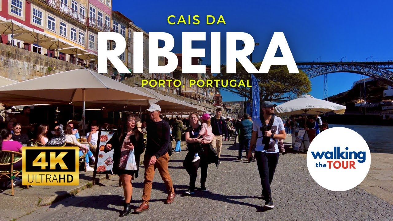 Cais da Ribeira Walking Tour 4K | Historic Porto District Portugal