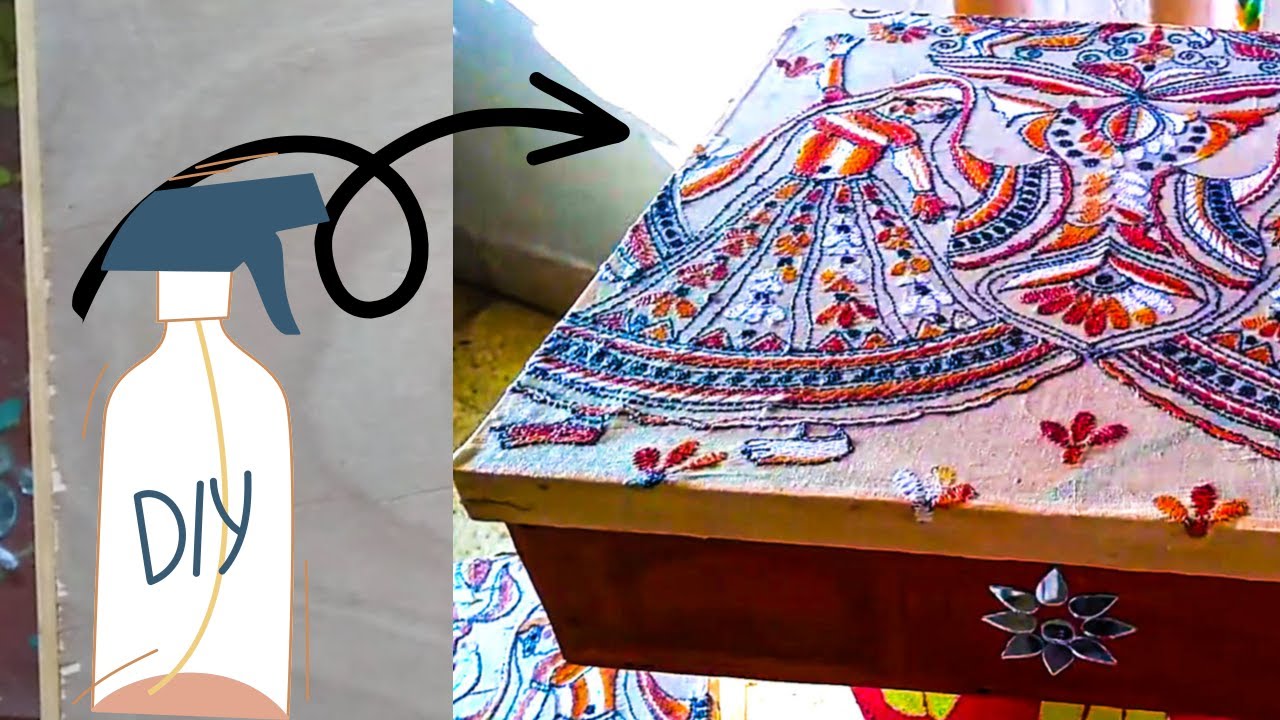 WOODEN GIFT BOX DECOUPAGE IDEAS | FABRIC DECOUPAGE ON WOOD | DECOUPAGE ITSY BITSY