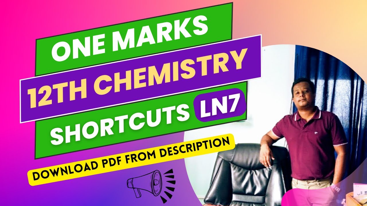 12th Chemistry 🔥 One Marks Shortcuts 🔥 ln 7