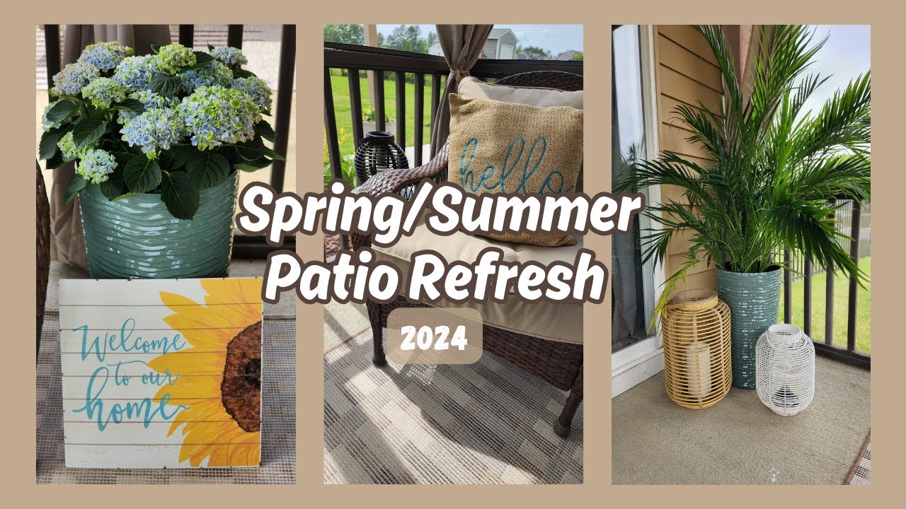 2024 Spring/Summer Patio refresh | Screened in Patio | DIY Outdoor Curtains