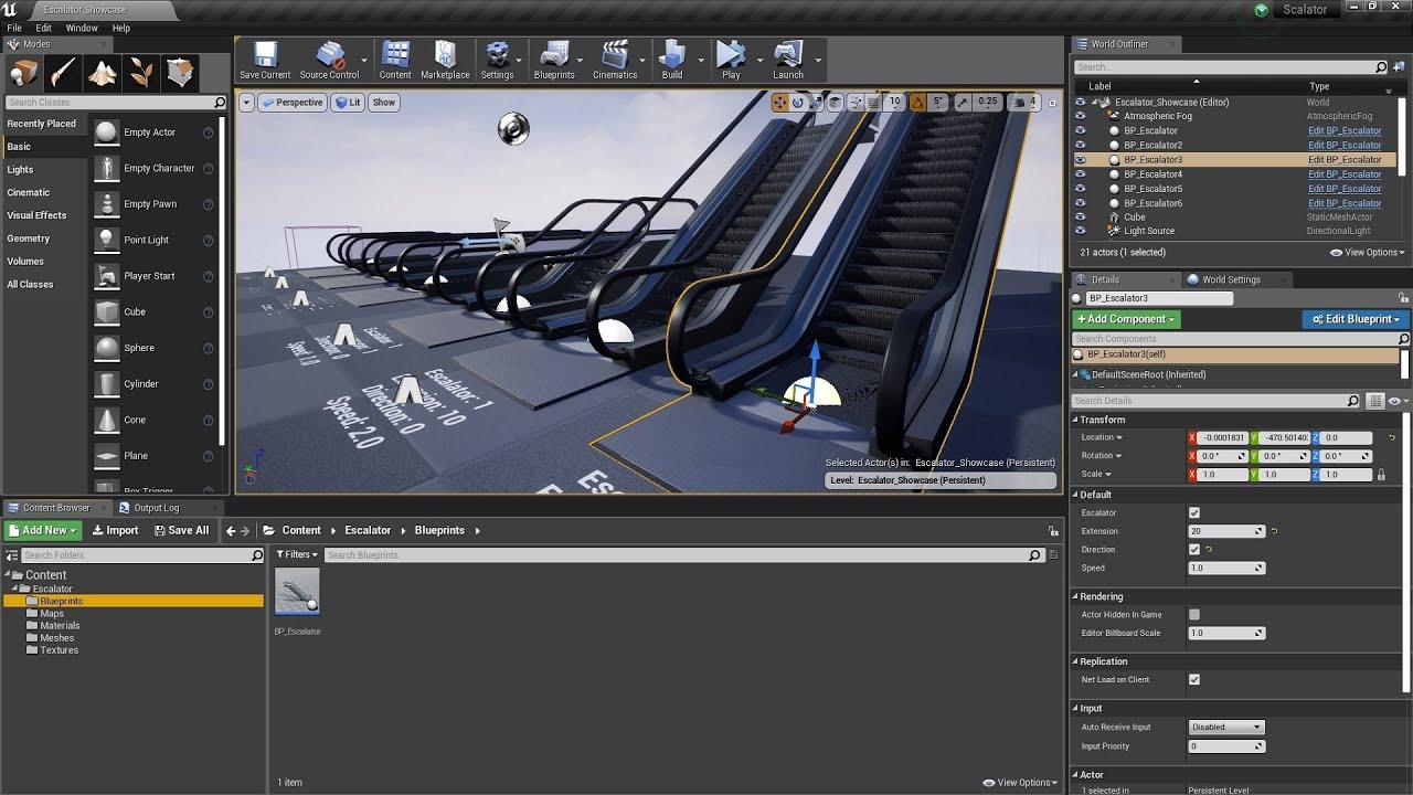 UE4 Procedural Escalator & Travelator