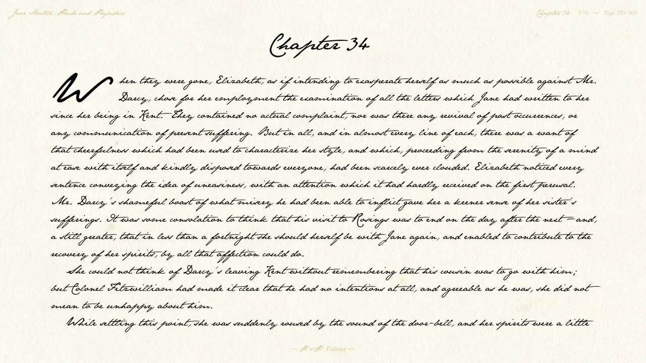 Jane Austen, Pride and Prejudice — Chapter 34 | Frame TV Artwork