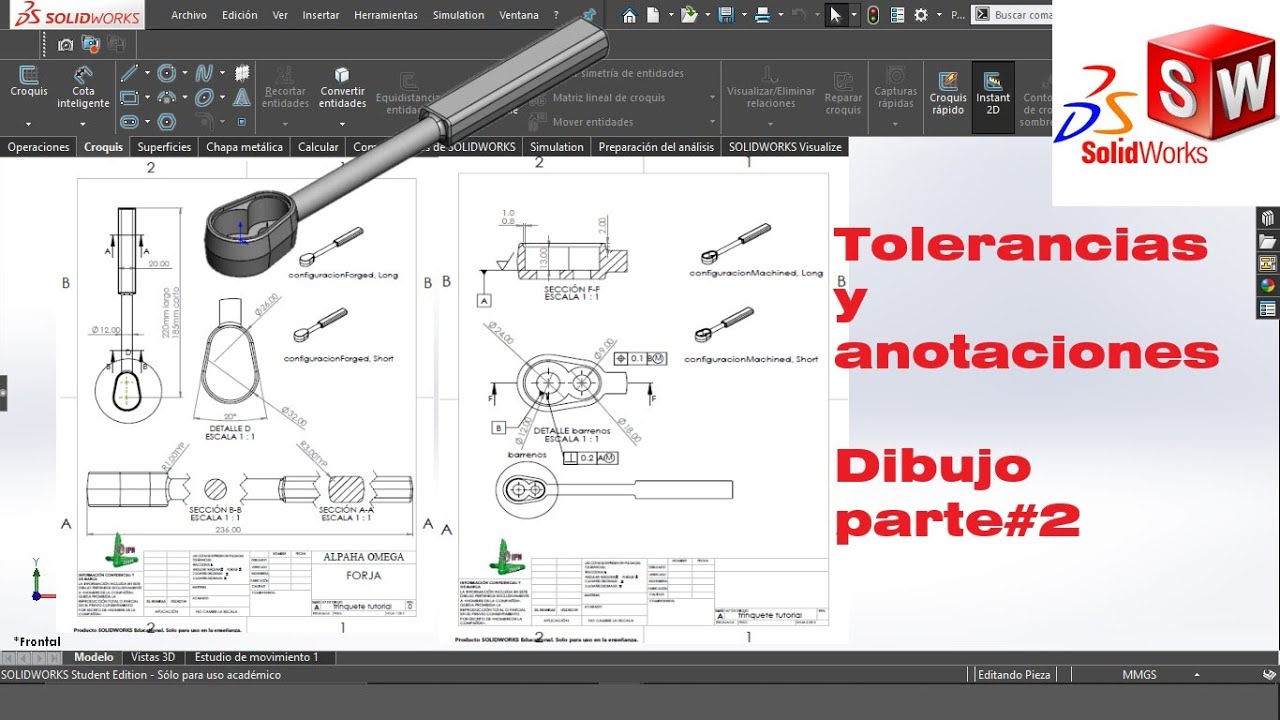 Допуски и аннотации (чертежи) в Solidworks, часть №2🤔