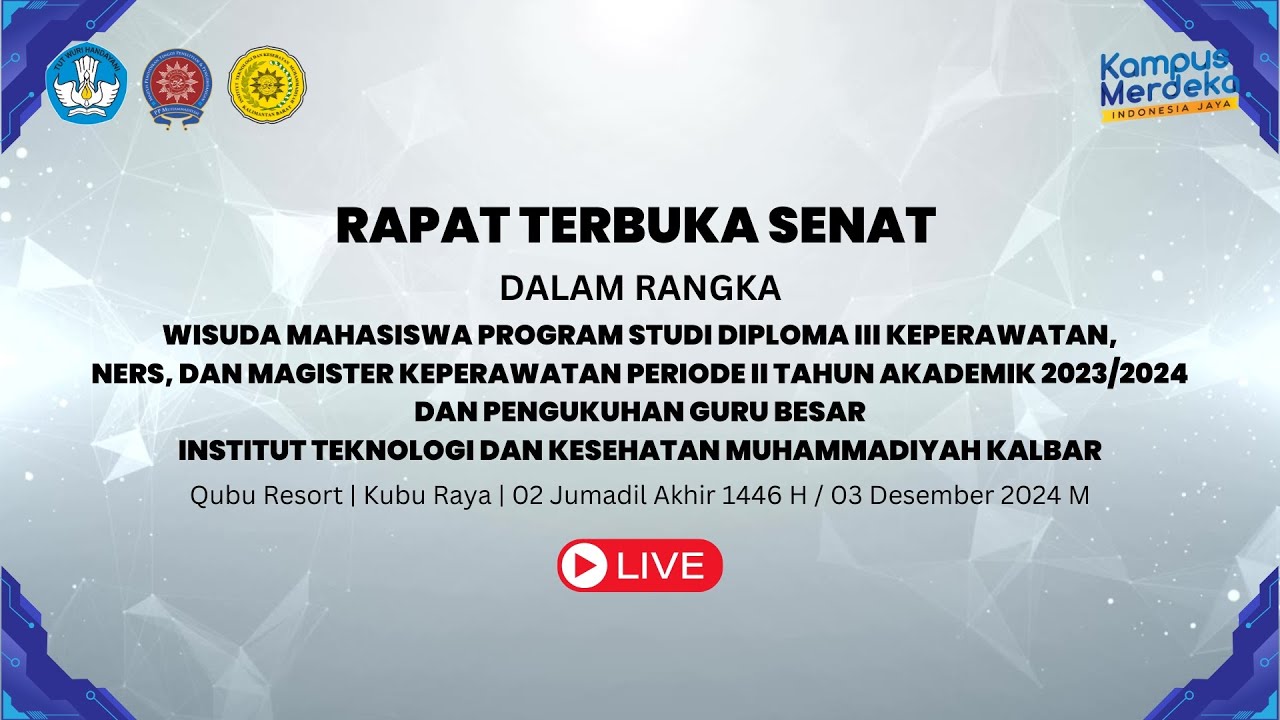 [LIVE] PENGUKUHAN GURU BESAR & WISUDA SARJANA MAHASISWA DIII, NERS DAN MAGISTER | P-II | T.A 2023/24
