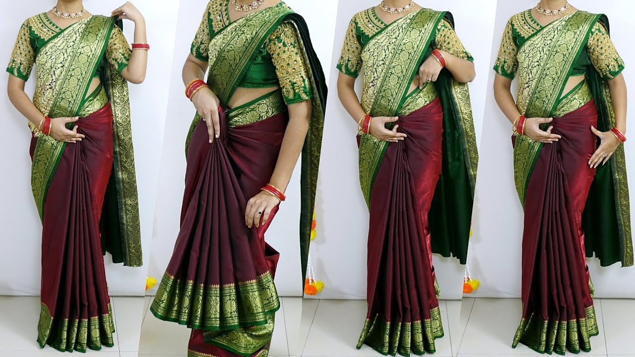 How To Wear Heavy Silk draping |Look Slim & Tall, for Functions, for Beginners |Saree wearing style