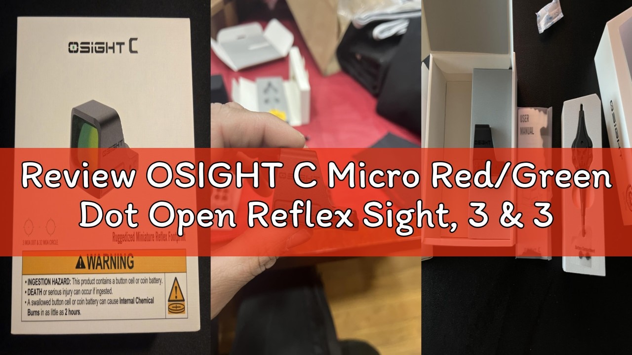 Review OSIGHT C Micro Red/Green Dot Open Reflex Sight, 3 & 32 MOA Multi-Reticle | Large Field of Vie