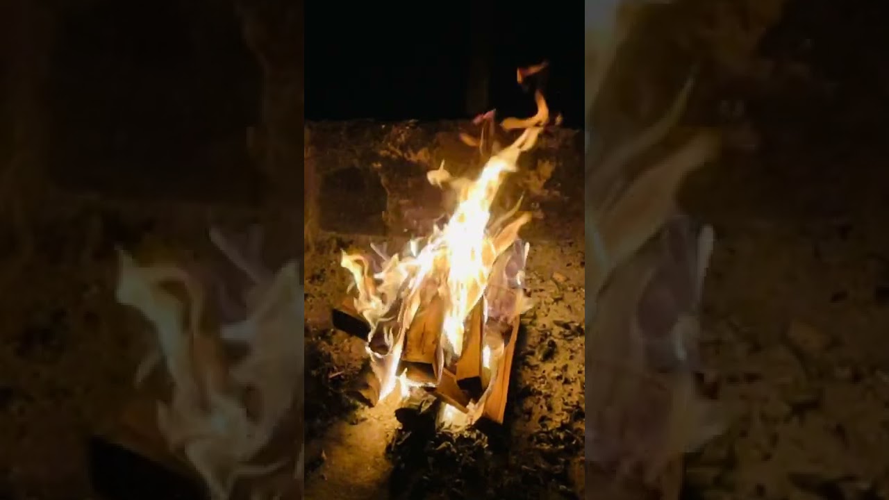 Foc de tabara - slow motion, bonfire