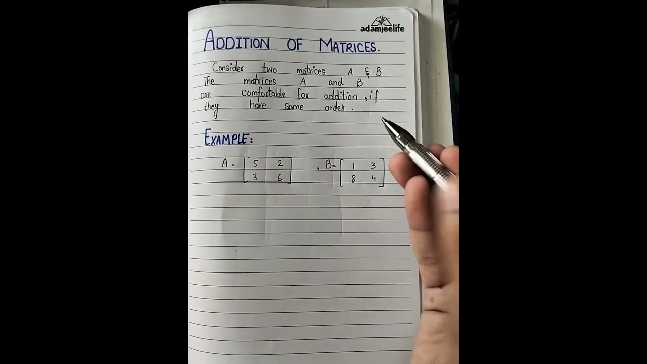 Addition of Matrices - Clear Concept #shorts #youtubeshorts #viral