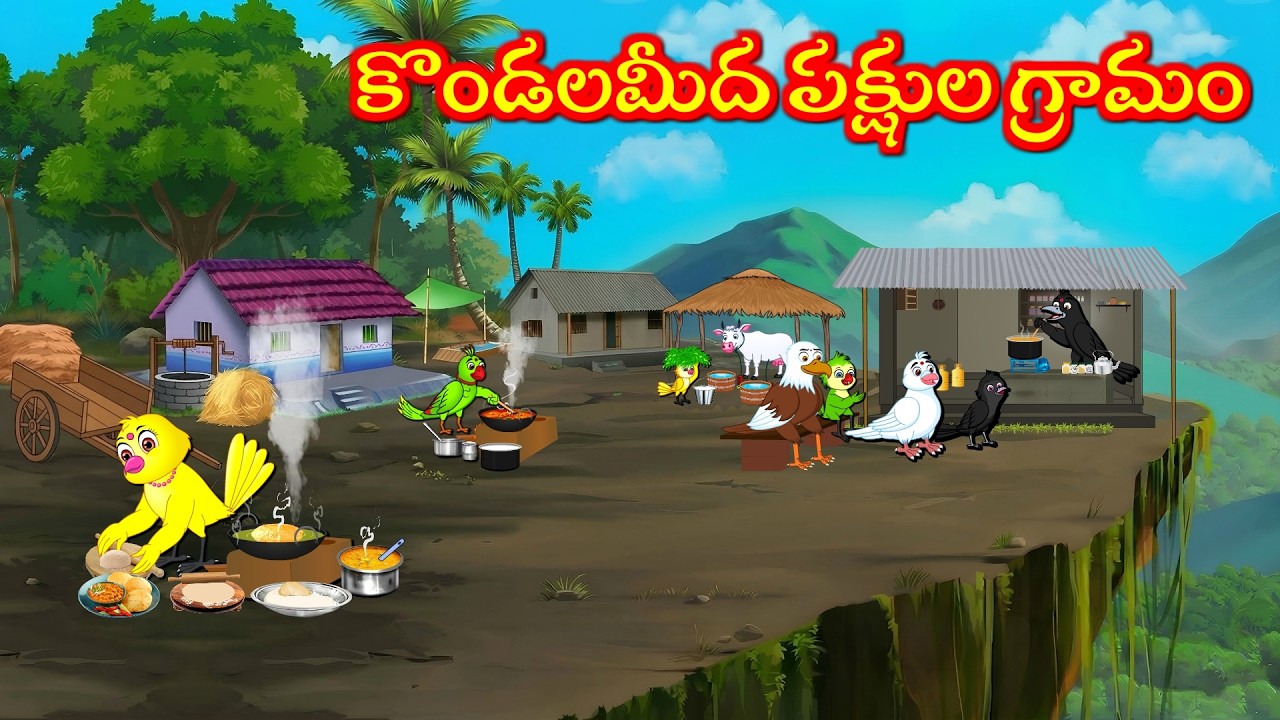 కొండలమీద పక్షుల గ్రామం  Telugu Moral Stories  Telugu Kathalu | Tuni Cartoon Stories Telugu