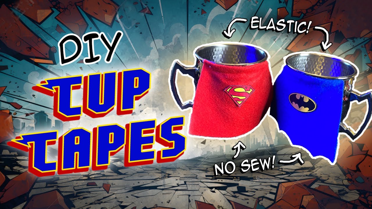 Making Some Mini Superhero Capes For Drinking Cups - Halloween Party 2025